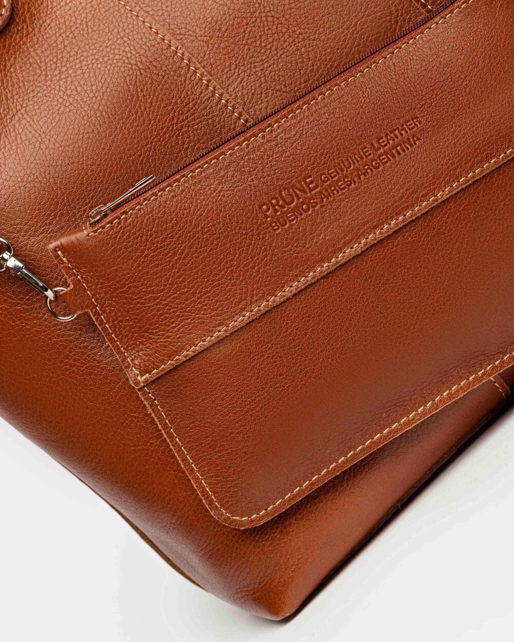 Shopper The Braided en cuero vegetal liso Cuoio