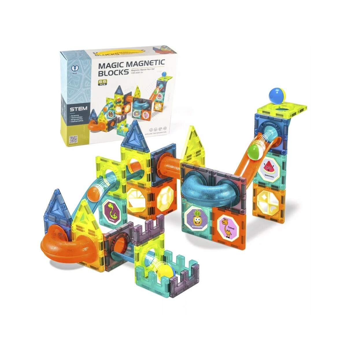 Set de Bloques Magnéticos Dige Marble Run Set 66 Piezas 