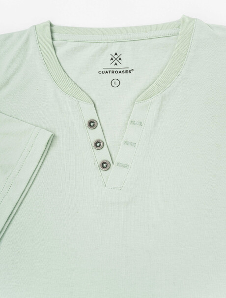 T-shirt m/c botones verde claro