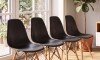 Silla Eames Pack 4 Unidades Calidad Premium Negro