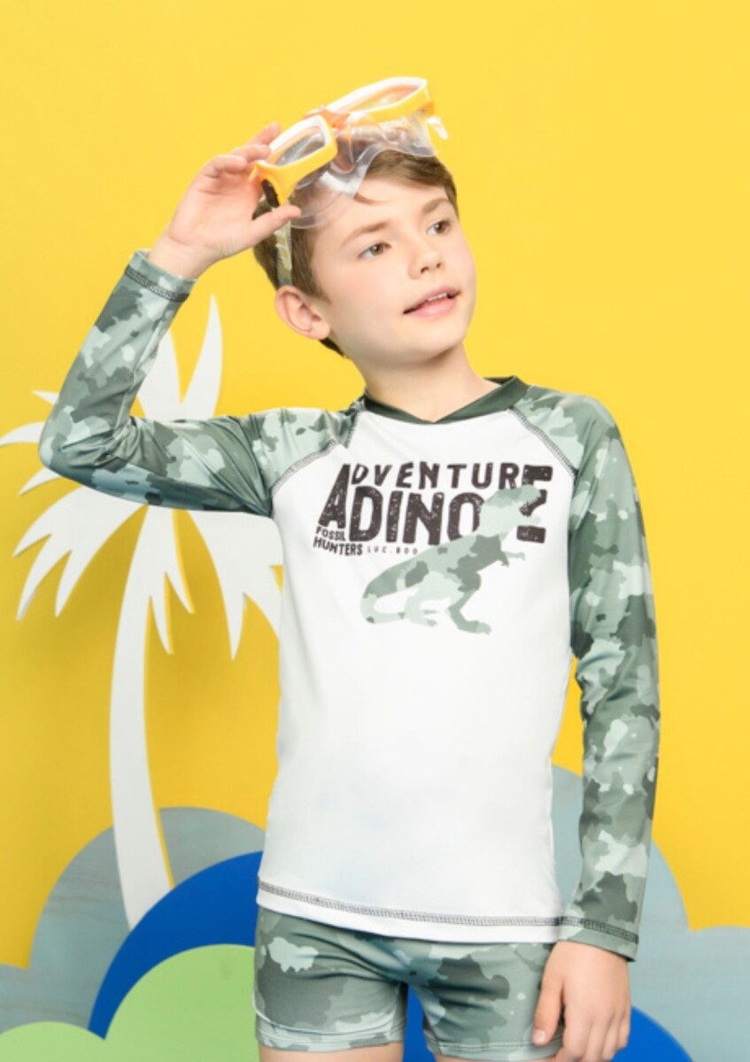 Camiseta Con Protección UV50+ Estampada - Verde 