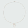 Colgante con cadena Mano de Fátima MOON en plata 925 con un brillante Colgante con cadena Mano de Fátima MOON en plata 925 con un brillante