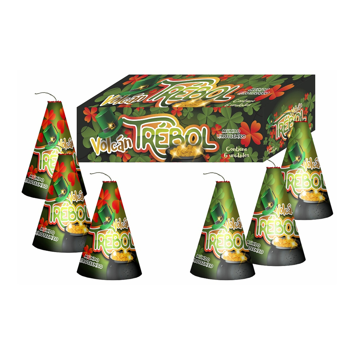 VOLCAN 3´´TREBOL 8CM DISP 6PCS 