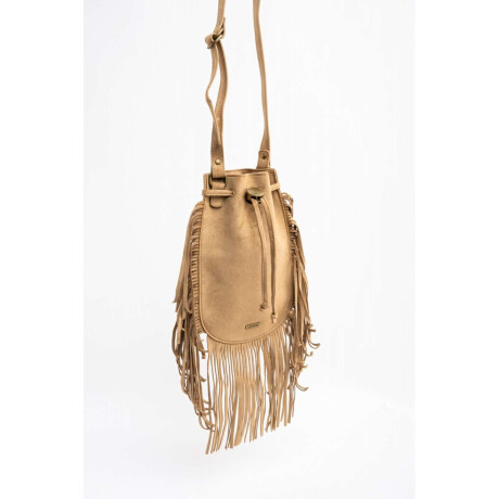Cartera Flecos Gamuza Vegana Camel