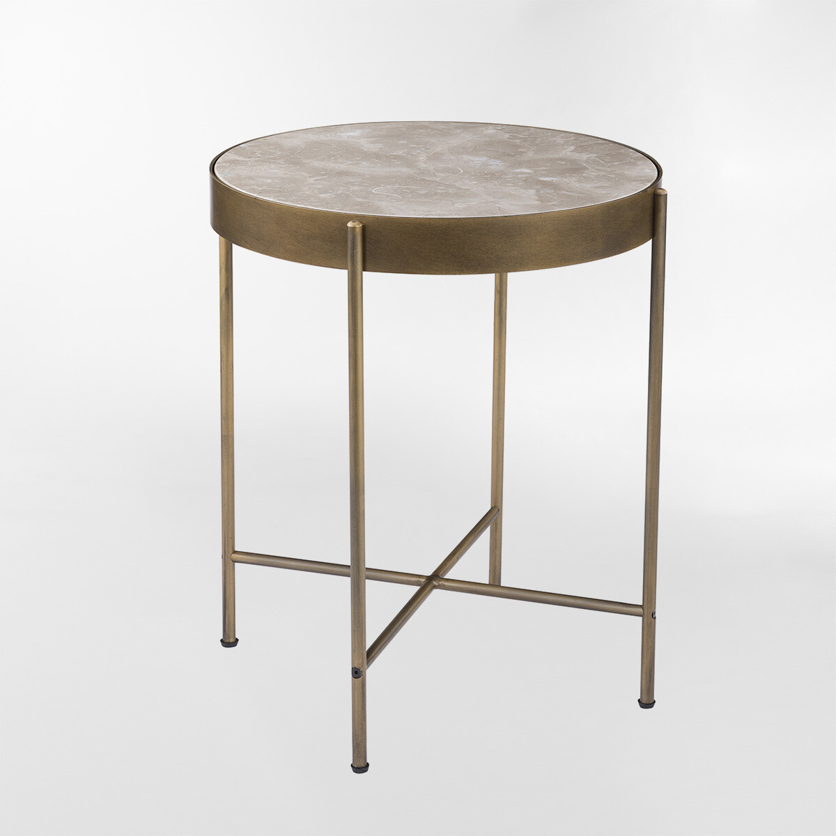 MESA AUXILIAR VINCI Beige CIRCULAR 