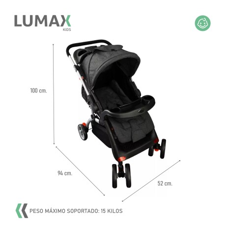 Coche de bebé Premium Lumax con asiento para auto Negro