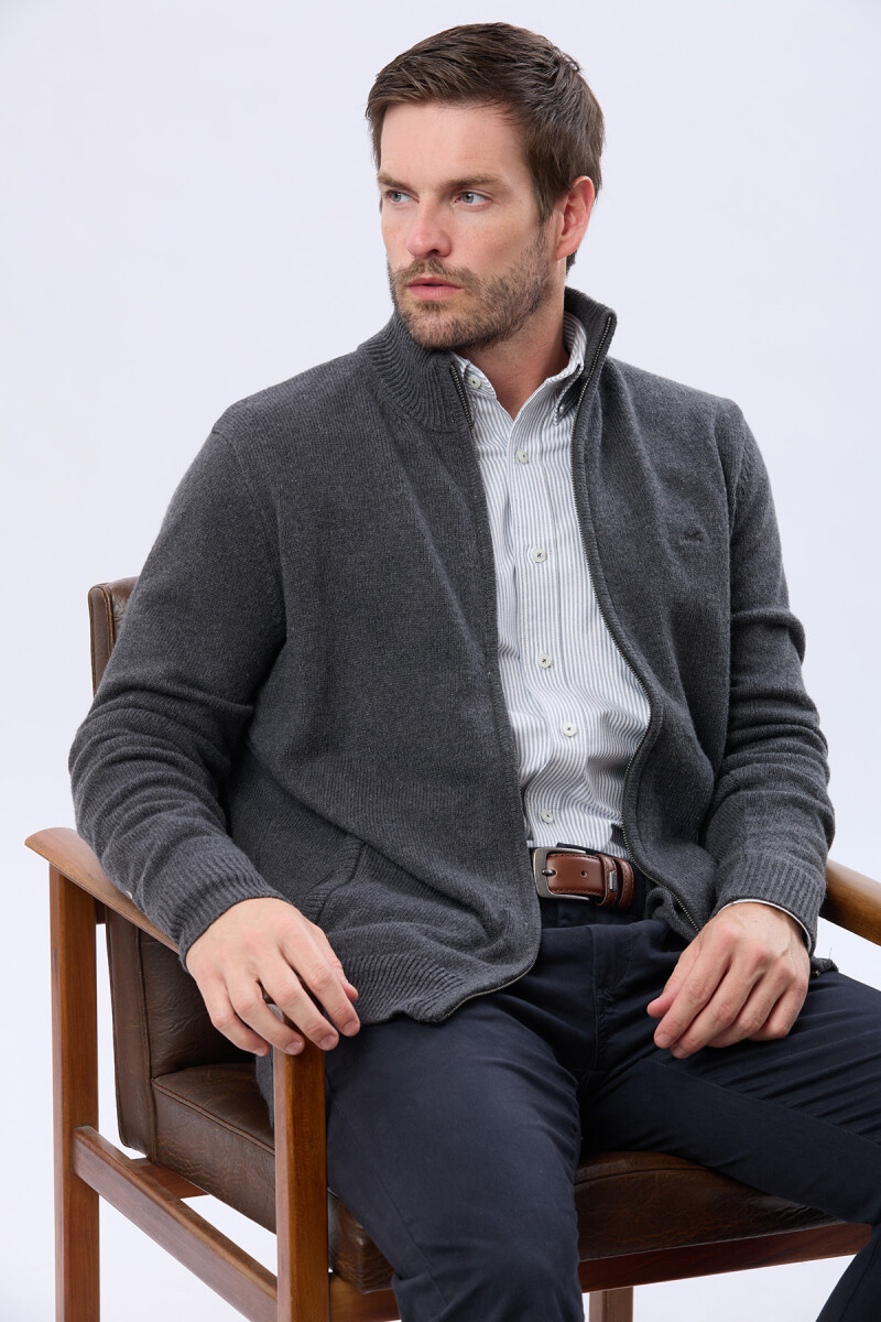 CAMPERA LANA TEJIDA - Gris 