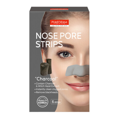 Bandas para Puntos Negros Purederm Nose Pore Strips Charcoal 6 Unidades Bandas para Puntos Negros Purederm Nose Pore Strips Charcoal 6 Unidades