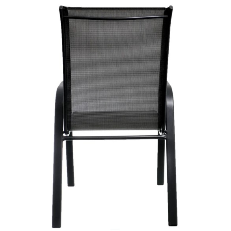 Silla de exterior Textilina Sling de acero gris Silla de exterior Textilina Sling de acero gris