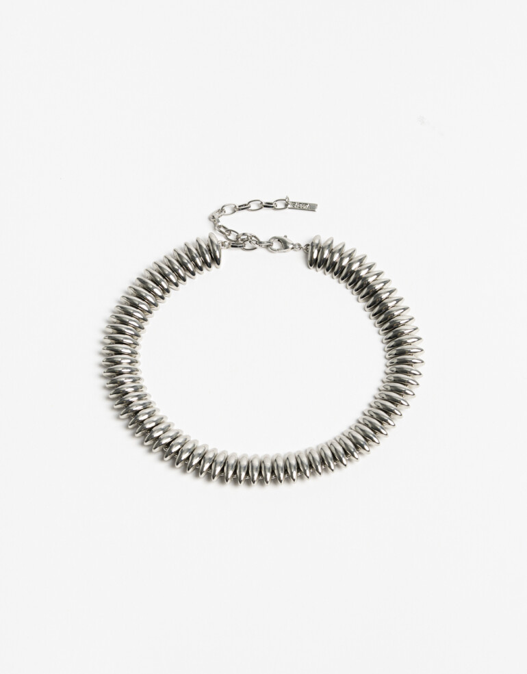 Collares Cortos Metal Collar Corto Metal Gotas - Plateado Rodio