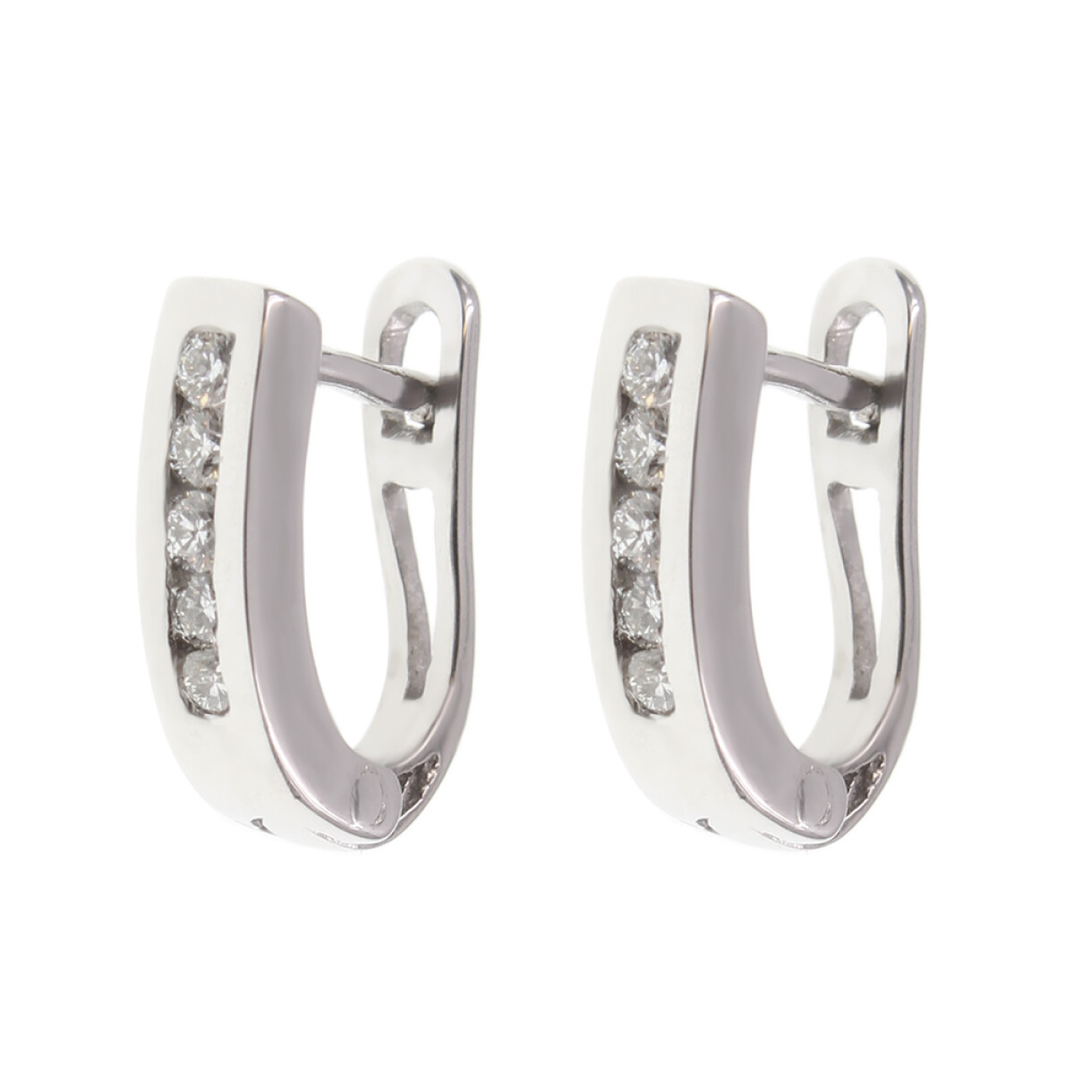 Caravanas - aros Lorena en oro blanco 18k. con brillantes 