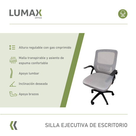 Silla Oficina Trent Ergonomica Giratoria para Escritorio Gris