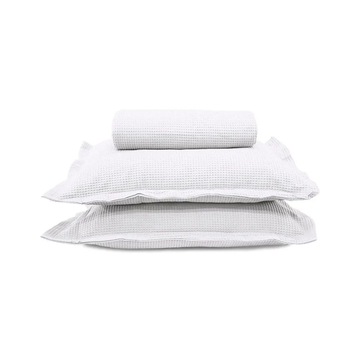 Juego Colcha y Funda Piquet Dohler Queen 100% Algodón - BLANCO 