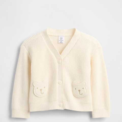 BRANNAN BEAR CARDI IVORY FROST