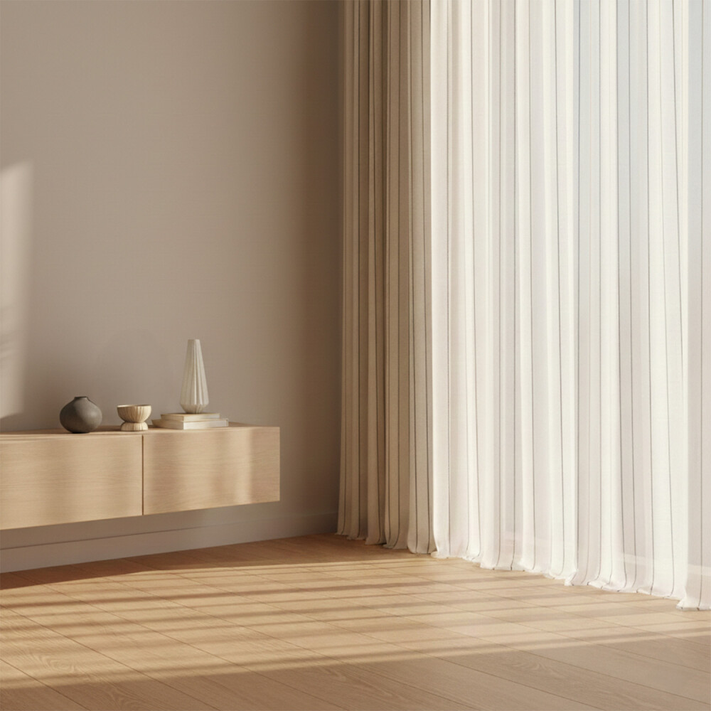 Cortina Lienzo Deco Rayas Beige