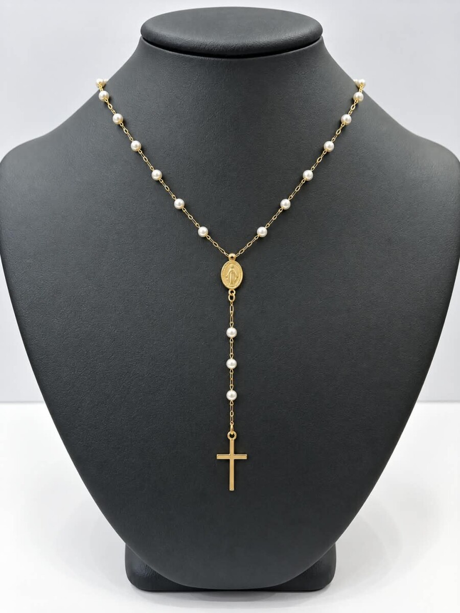 Rosario con perlas de cultivo Oro 9 Kt 