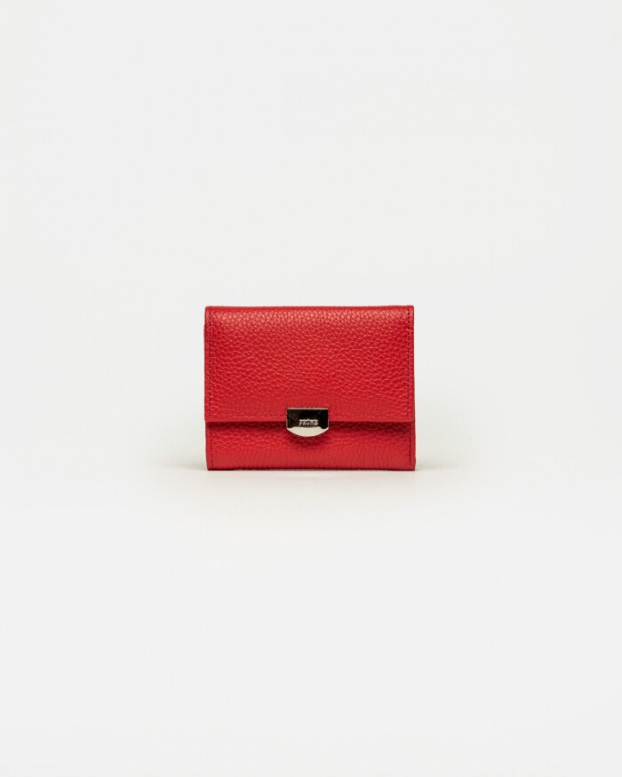 Billetera Marga en cuero graneado Rojo