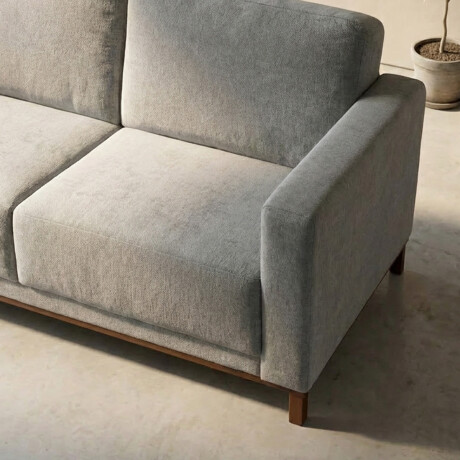 Sofá Barcelo - Tela Microfibra - 2 cuerpos Kruger 06-155 (Ceniza)