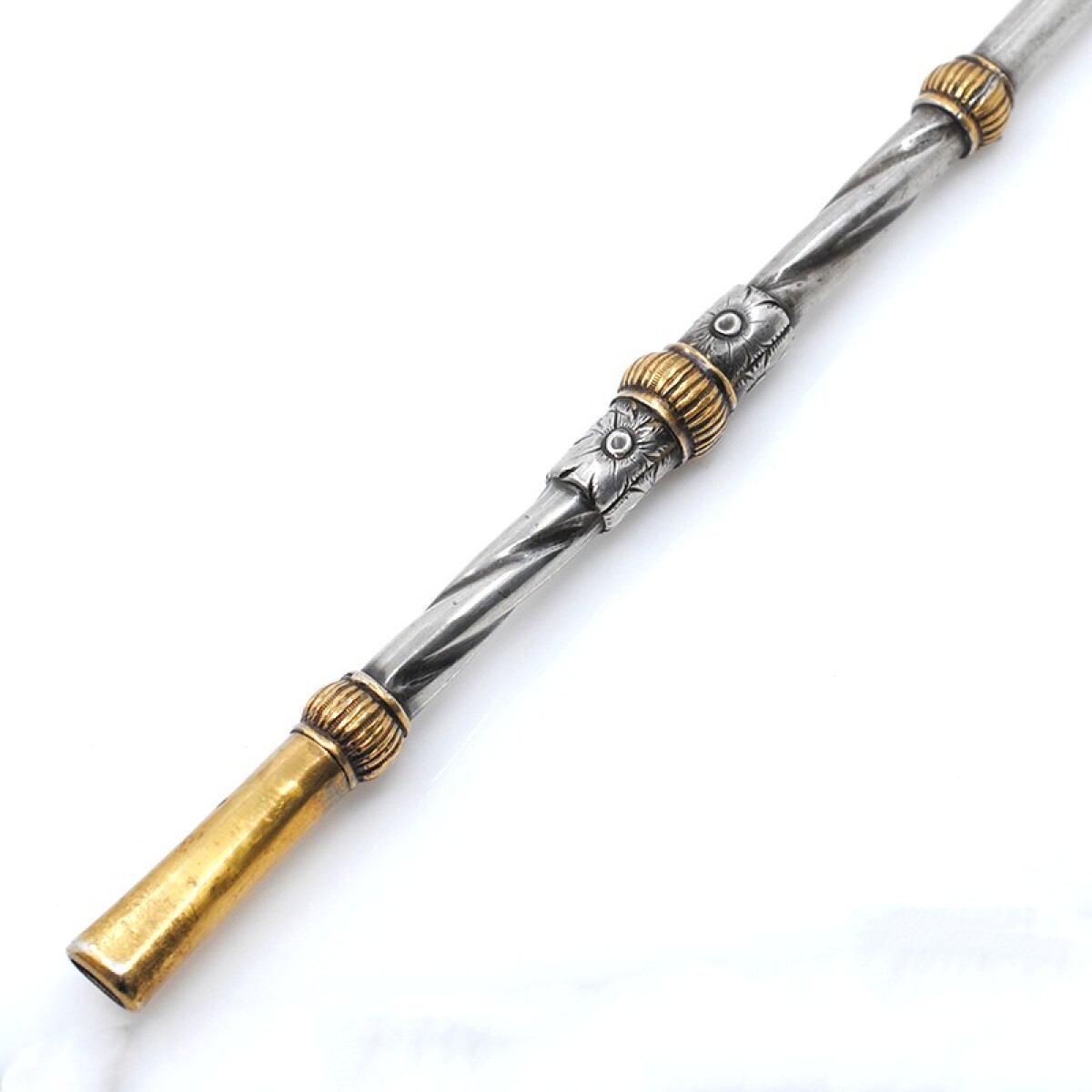 Bombilla antigua plata y oro 