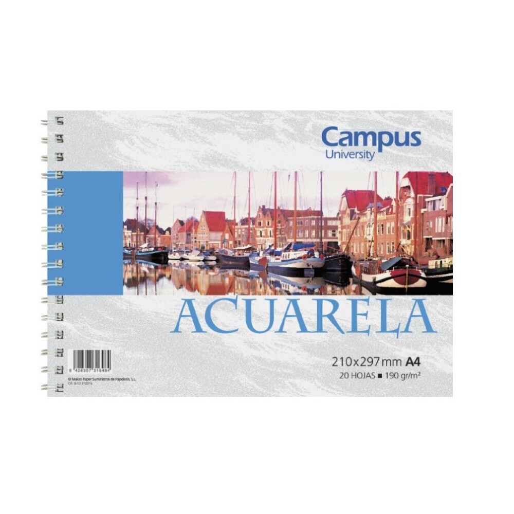 Block Dibujo Acuarela A4 190 Grs 20 H Campus #Block Dibujo Acuarela A4 190 Grs 20 H Campus