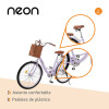 Bicicleta Urbana Rodado 26 con Canasto Vintage Violeta