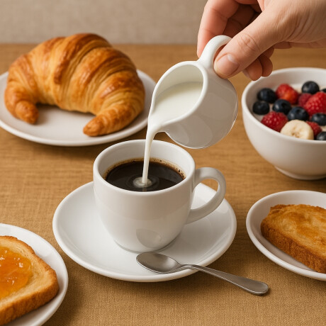 Cremera Oval con Asa Actualite 85 ml Blanco Porcelana Cremera Oval con Asa Actualite 85 ml Blanco Porcelana