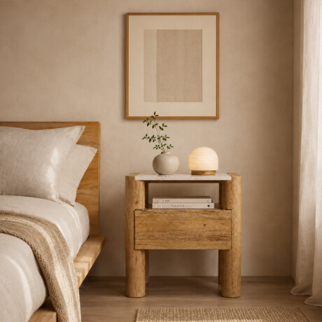 MESA DE NOCHE SQUARE Acacia - UNICO