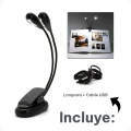Lampara Led Doble Con Pinza Para Lectura Lampara Led Doble Con Pinza Para Lectura
