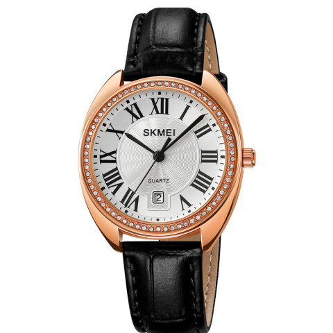 Reloj Skmei 2183RGBK Analógico Unisex Oro Rosa con Correa Negra Rosé