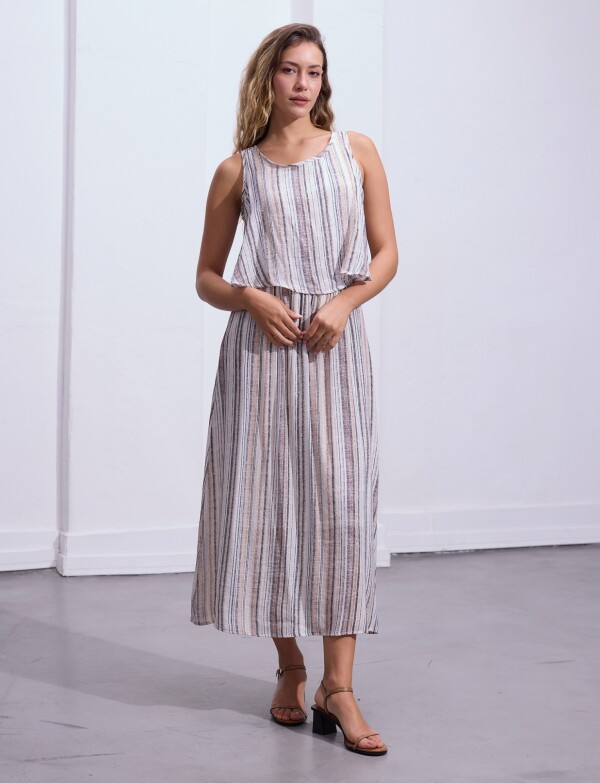 Vestido Maxi Printed MULTI/BEIGE