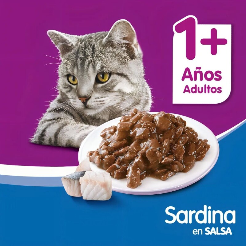 WHISKAS EN SALSA CAJA 12 UNIDADES SARDINA
