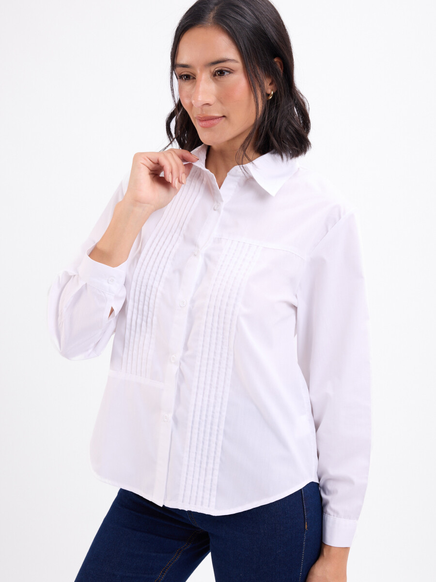 Camisa con tablas Florencia - blanco 