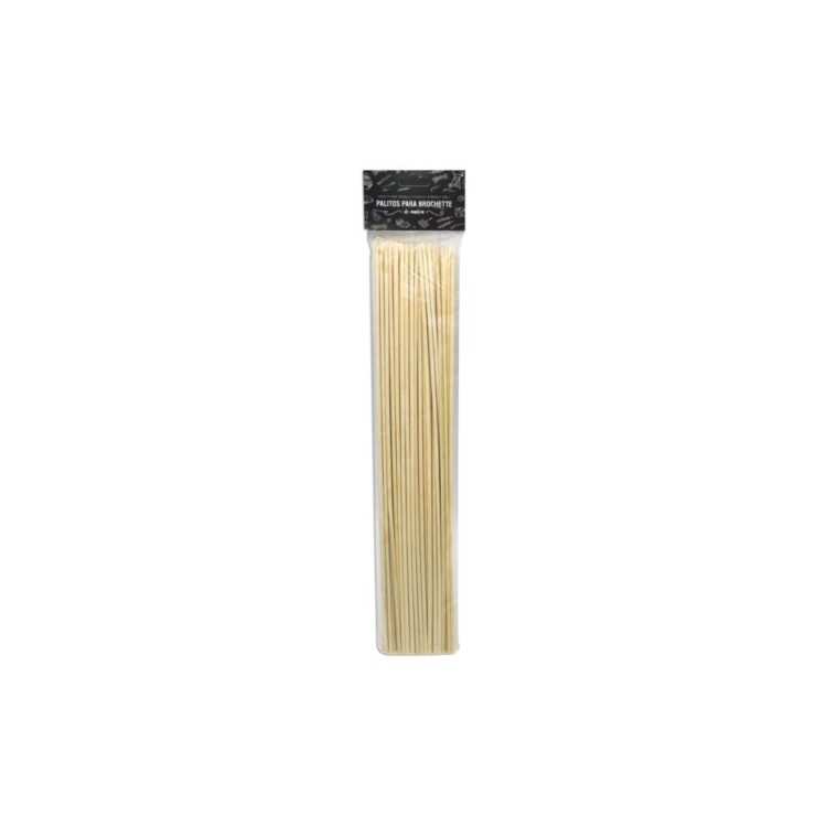 PALO DE BROCHETTE X 50 UNIDADES 40CM MARRON