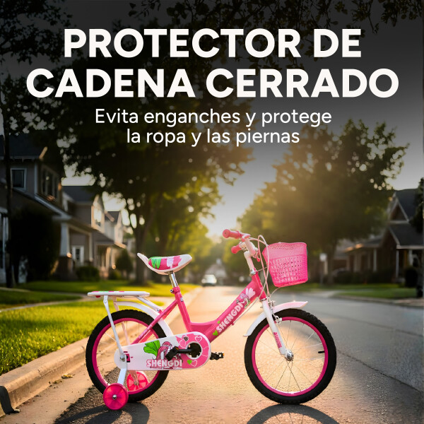 Bicicleta infantil Shengdi Rodado 16 Canasto Parrilla Hadas Color Rosa Oscuro