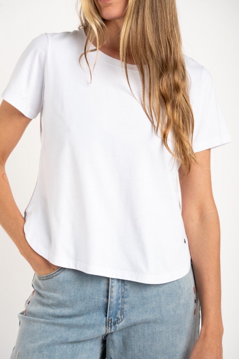 Remera Algodon Peinado - Blanco 