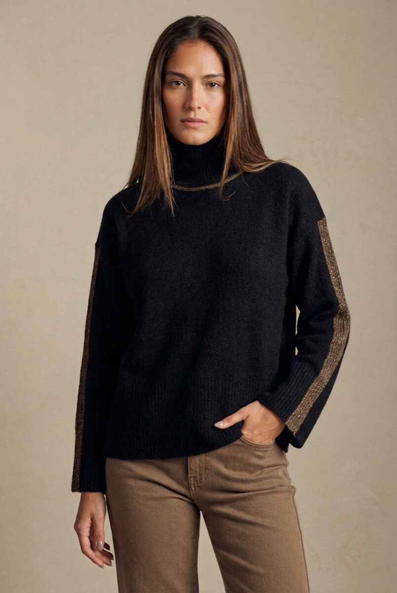Polera Combinada - Negro 