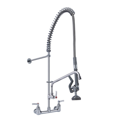 GRIFERIA PARA COCINA DE PARED PARA COCINA INDUSTRIAL BIMANDO CROMADA CON PICO Y TELEFONO CON SISTEMA PULL DOWN 000