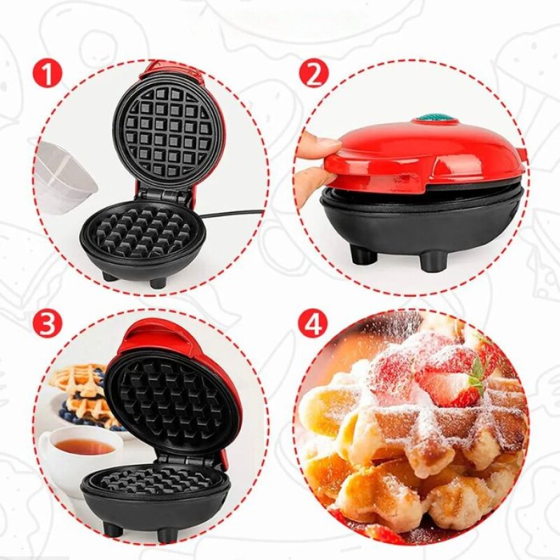 Mini Waflera Maquina Waffle Electrica Antiadherente 350w Mini Waflera Maquina Waffle Electrica Antiadherente 350w