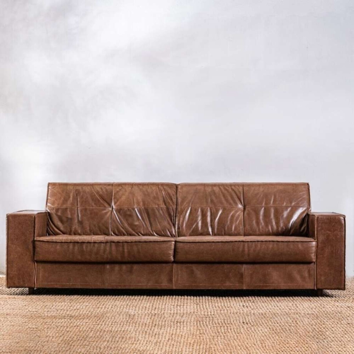 Sillón Cuero Avan 3 Cuerpos Chocolate 