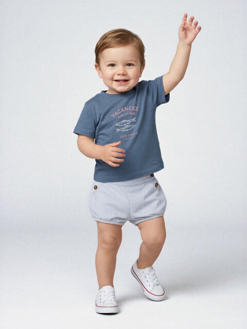 Pantalon De Micro Rayas Gris