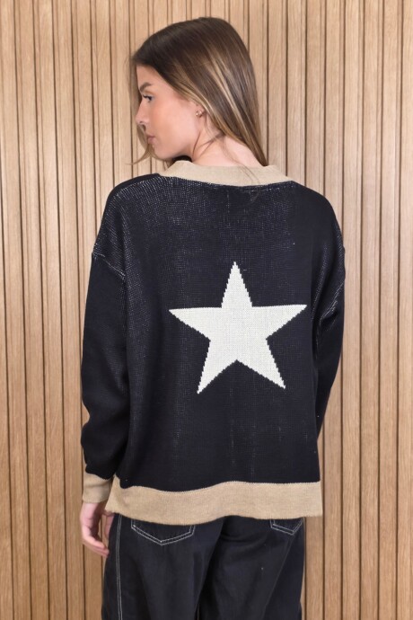 Cardigan Star Negro