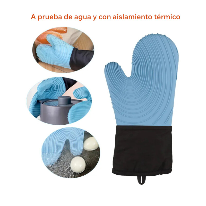 Guante Manopla De Cocina Agarradera De Silicona Gastronomía Celeste