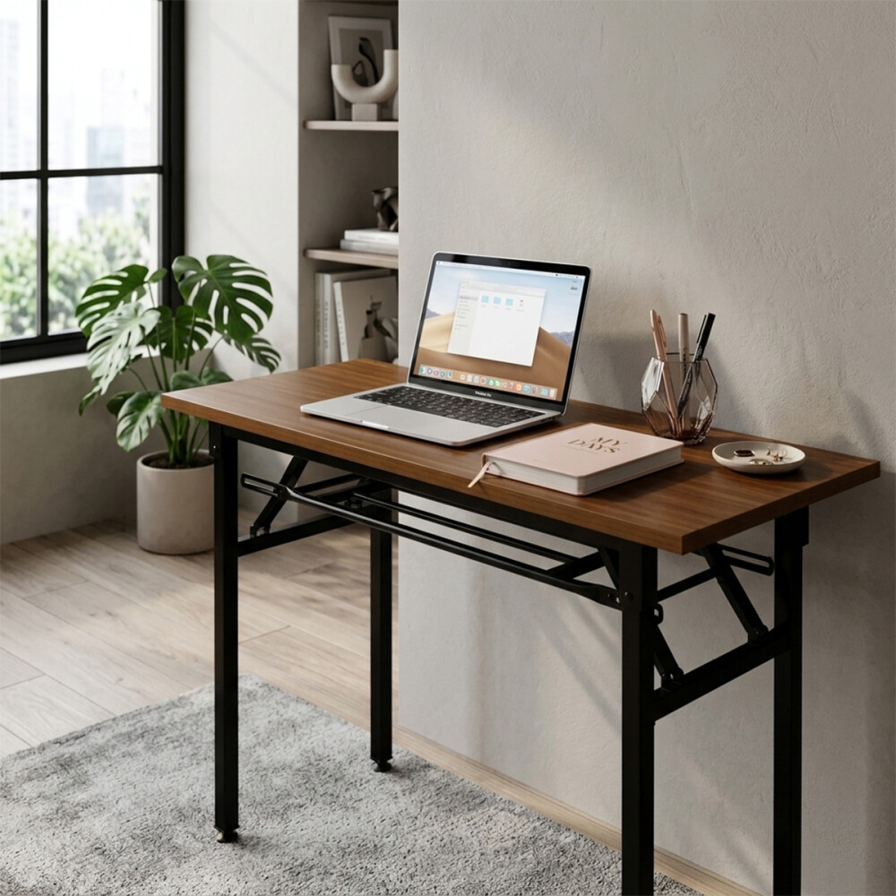 Escritorio plegable 1.20m Marrón oscuro