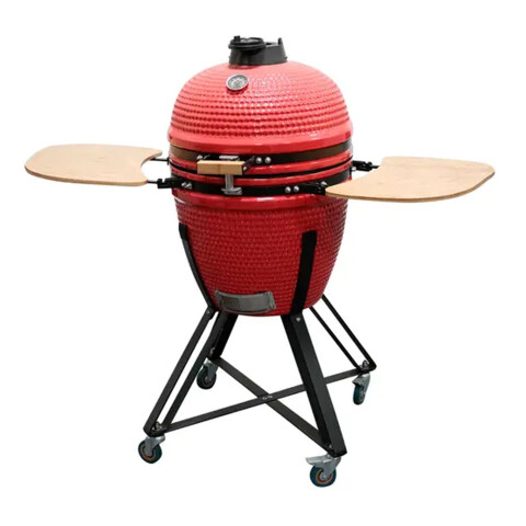 Horno Kamado A Carbón Cerámica Refractaria Parrilla 39cm ROJO