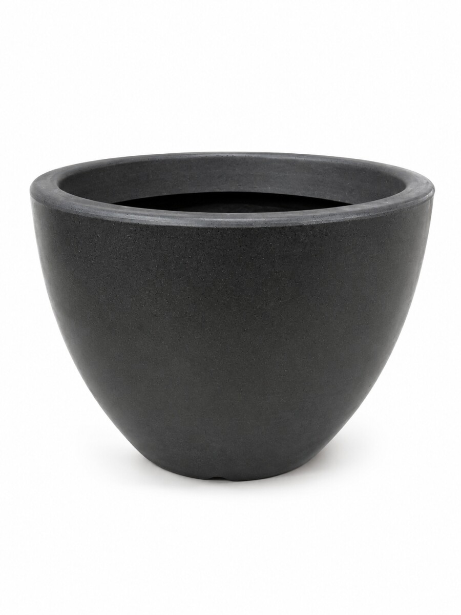MACETA REDONDA BAJA PLASTICA 30X22 GRIS OSCURO