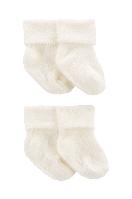 Pack cuatro pares de medias de chenilla blancas 0