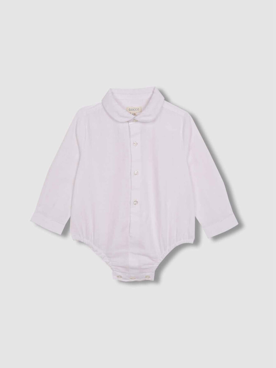Camisa Body Cuello Bebe Blanco Roto