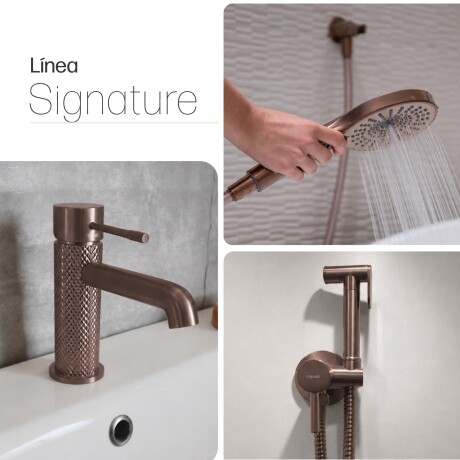 GRIFERIA JUEGO DE GRIFERIA MONOCOMANDO BRONCE BRILLO BRONCE-ROSE GOLD