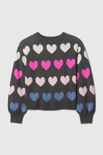 Buzo Intarsia Niña Multi Hearts Grey