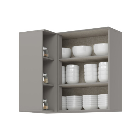 AÉREO ESQUINERO ALACENA CON NICHOS - LINEA AMERICANA GRIS